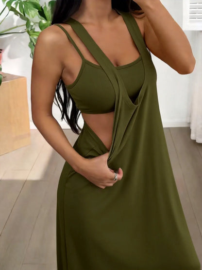 Liva | Illusion Two-Piece Layering, Sculpted Side-Cutout Drama