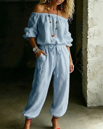 Lana | Effortless Off-Shoulder Drape, Pure Cotton Ease