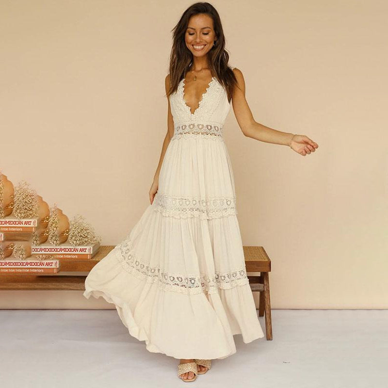 Seraphina | Lace Back Maxi Dress
