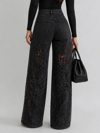 Kirsten | Intricate Floral Lace Cutouts, Elongating High-Rise Architecture