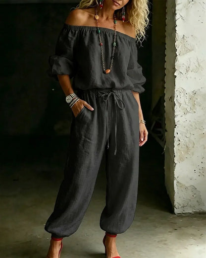 Lana | Effortless Off-Shoulder Drape, Pure Cotton Ease