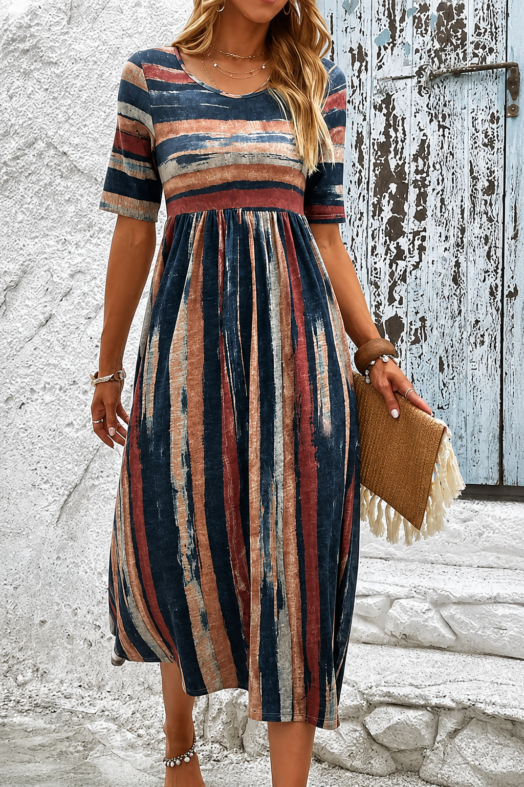 Marloes | Timeless Linear Patterning, Figure-Smoothing Midi Architecture