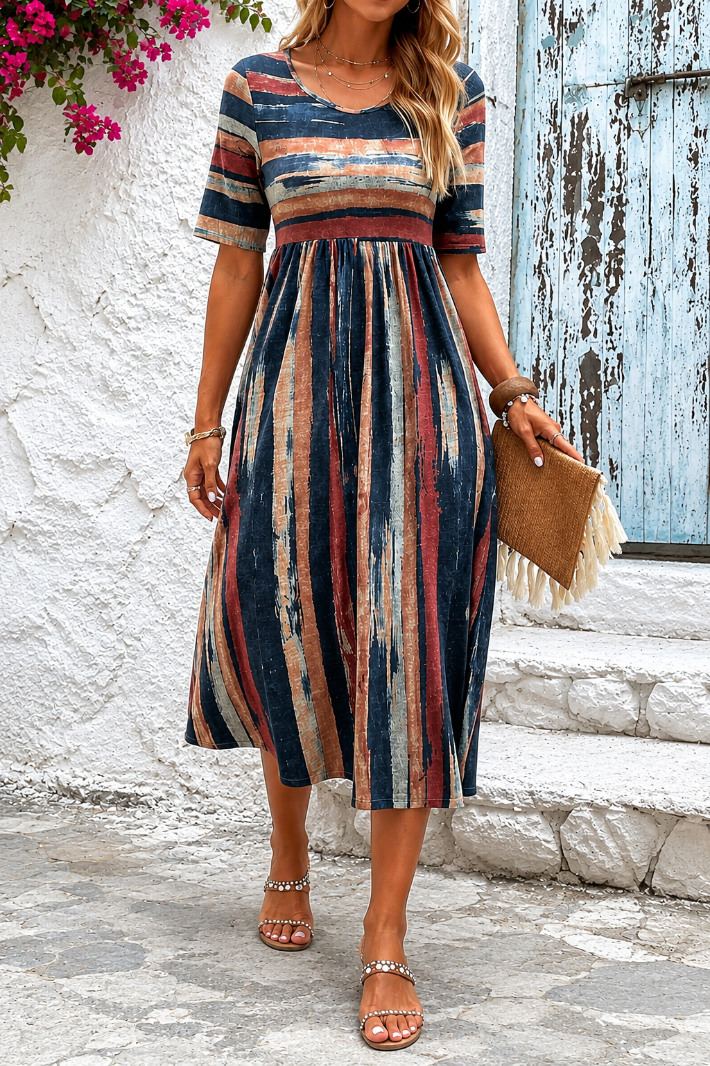Marloes | Timeless Linear Patterning, Figure-Smoothing Midi Architecture
