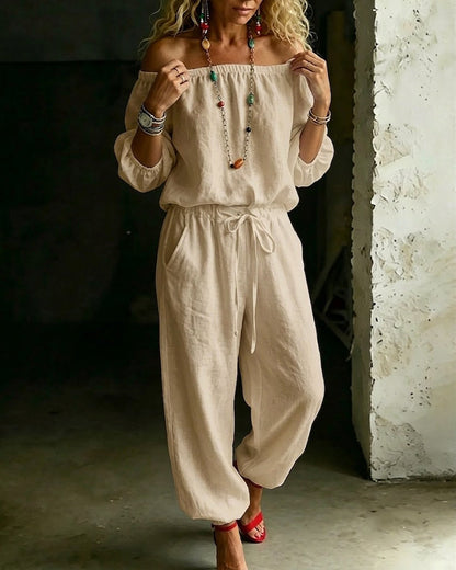Lana | Effortless Off-Shoulder Drape, Pure Cotton Ease