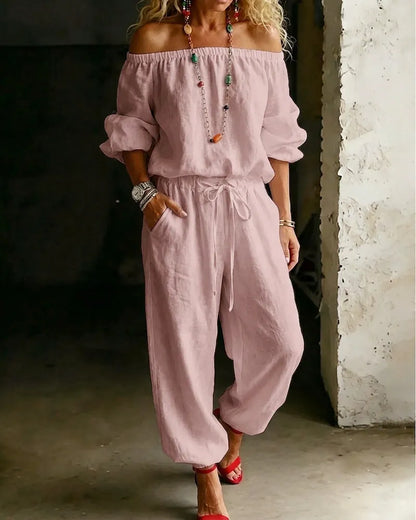 Lana | Effortless Off-Shoulder Drape, Pure Cotton Ease