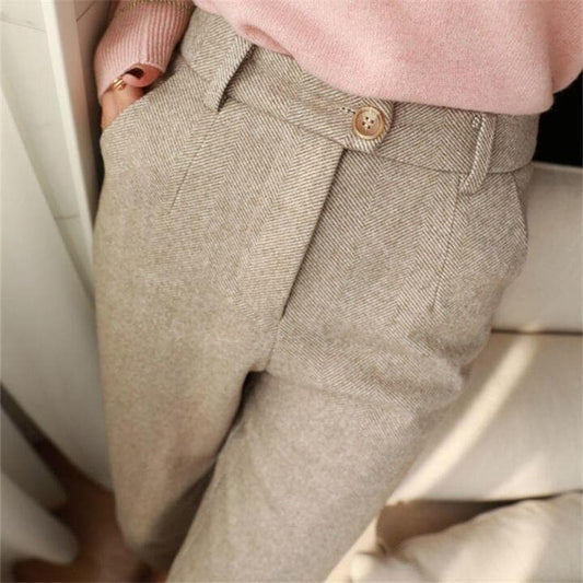 Elviera | Herringbone Trousers