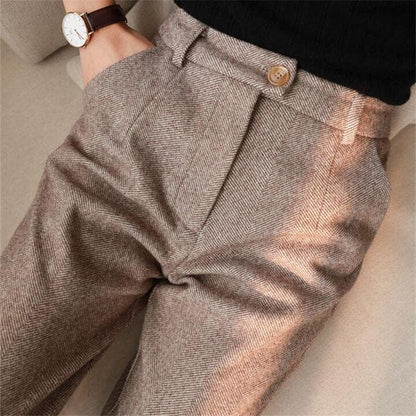 Elviera | Herringbone Trousers