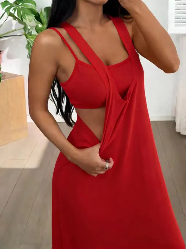 Liva | Illusion Two-Piece Layering, Sculpted Side-Cutout Drama