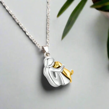 Dog love | Sculpted Pet Hug Pendant, Radiant 14K Gold-Tone Tribute