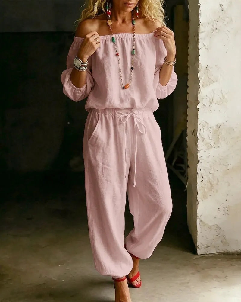 Lana | Effortless Off-Shoulder Drape, Pure Cotton Ease