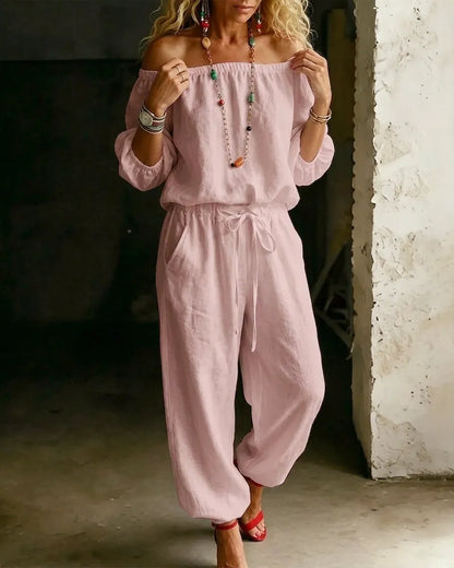 Lana | Effortless Off-Shoulder Drape, Pure Cotton Ease